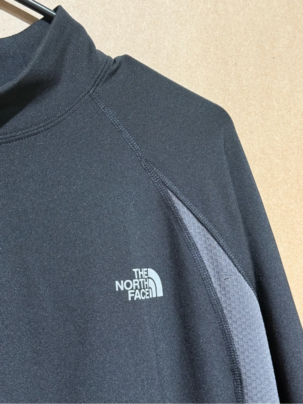 The North Face Black Long-Sleeve Active Top with Gray Accents
